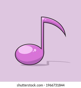 Musical note graphic design in purple color