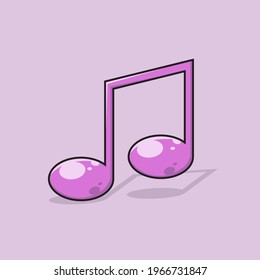 Musical note graphic design in purple color