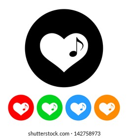 Musical Note Heart Icon