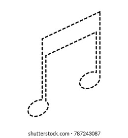 musical note icon in black dotted silhouette