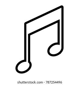 musical note icon in black silhouette with thick contour