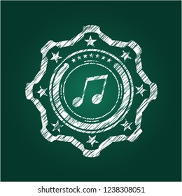 musical note icon with chalkboard texture