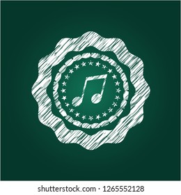 musical note icon with chalkboard texture