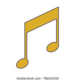 musical note icon in colorful silhouette