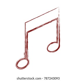 musical note icon in dark red blurred silhouette