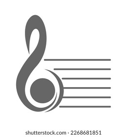 Ilustración de diseño de iconos de notas musicales