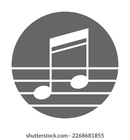 Musical note icon design illustration