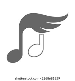 Musical note icon design illustration