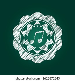 musical note icon drawn with chalkboard texture