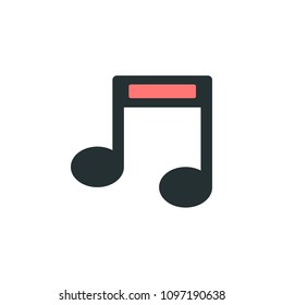 musical note icon. Element of web icon with one color for mobile concept and web apps. Isolated musical note icon can be used for web and mobile on white background