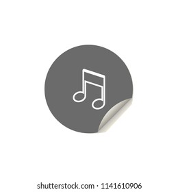 musical note icon. Element of web icons for mobile concept and web apps. Sticker style musical note icon can be used for web and mobile apps