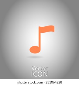 Musical note icon. Flat design style. Made in vector