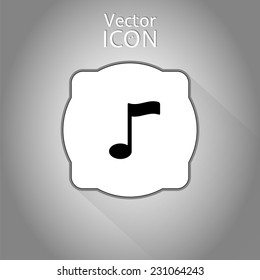 Musical note icon. Flat design style. Made in vector