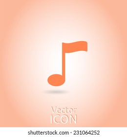 Musical note icon. Flat design style. Made in vector