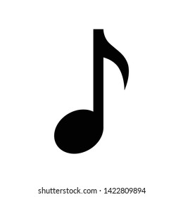 Musical note icon flat vector illustration design isolated on white background