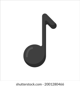 musical note icon. flat icon vector illustration isolated on a white background. for the theme of music, art and others