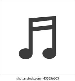 Musical note icon. Flat vector illustration in black on white background. EPS 10