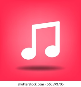 Musical note icon. Flat vector illustration