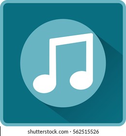 Musical note icon. Flat vector illustration