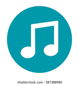 Musical note icon. Flat vector illustration