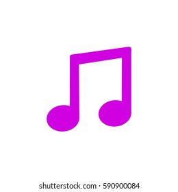 Musical note icon. Flat vector illustration