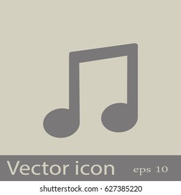 Musical note icon. Flat vector illustration