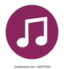 Musical note icon. Flat vector illustration