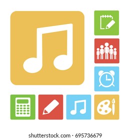 Musical note icon. Flat vector illustration