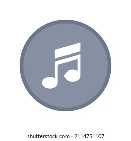 Musical note icon. Grey note symbol.