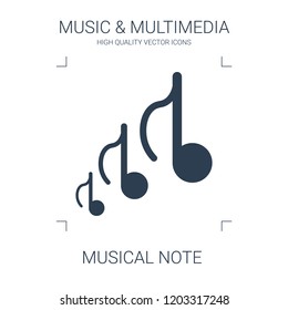 musical note icon. high quality filled musical note icon on white background. from music multimedia collection flat trendy vector musical note symbol. use for web and mobile
