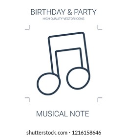 musical note icon. high quality line musical note icon on white background. from birthday party collection flat trendy vector musical note symbol. use for web and mobile