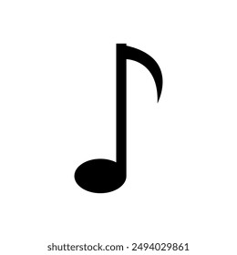 Musical note icon illustrated on background