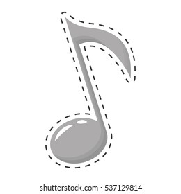 musical note icon image cut off vector illustration design 