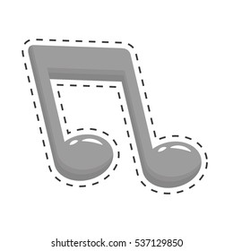 musical note icon image cut off vector illustration design 