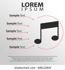 musical note icon. infographics template