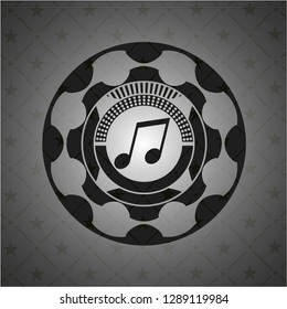 musical note icon inside black badge