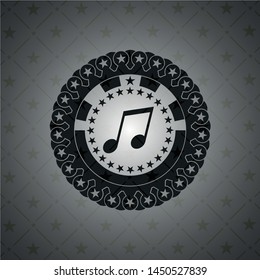 musical note icon inside black badge