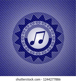 musical note icon inside jean background