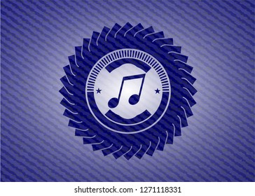 musical note icon inside jean background