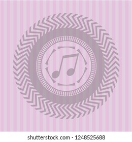 musical note icon inside pink emblem