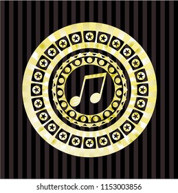 musical note icon inside shiny badge