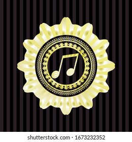 musical note icon inside shiny emblem