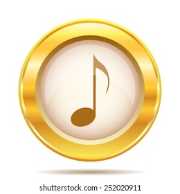 Musical note icon. Internet button on white background. EPS10 vector. 