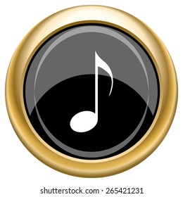 Musical note icon. Internet button on white  background. EPS10 Vector. 