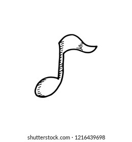 musical note icon isolated on white background.