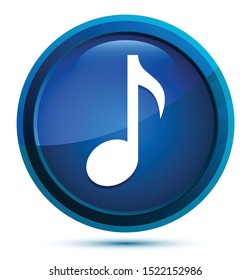 Musical note icon isolated on elegant blue round button illustration