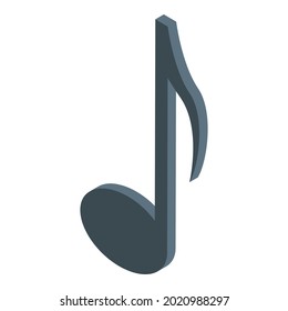 Symbol für musikalische Note. Isometric of musical note Vektorsymbol for web design einzeln auf weißem Hintergrund