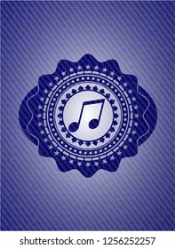 musical note icon with jean texture