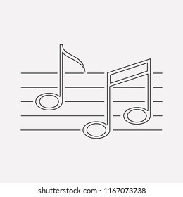 Musical note icon line element. Vector illustration of musical note icon line isolated on clean background for your web mobile app logo design.