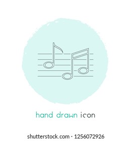 Musical note icon line element. Vector illustration of musical note icon line isolated on clean background for your web mobile app logo design.